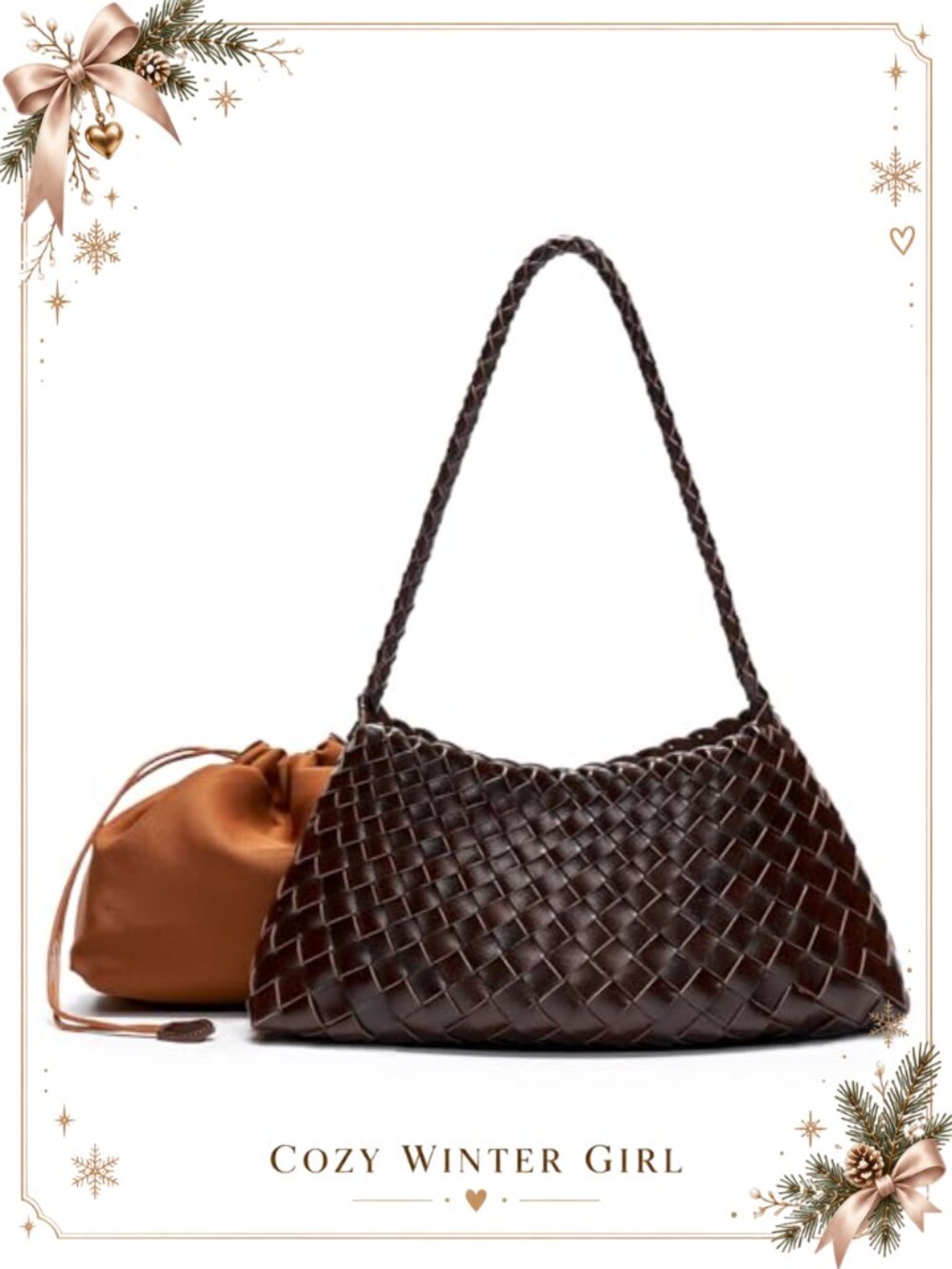 Woven Hobo Bag Vegan Leather Shoulder Bag Retro Handbag